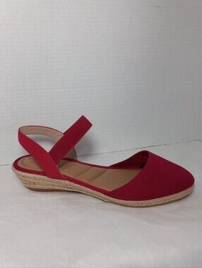 Kelly And Katie Red Slingback Espadrille Flat for Women Size 10 M